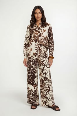 Floral Print Button Down Shrt Coord