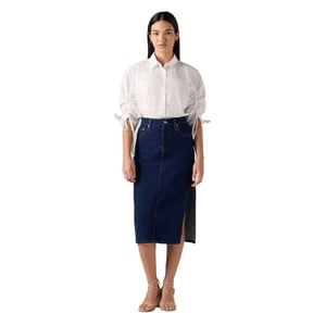 Levis Midi-rok met zijsplit voor dames (Blauwe steen wassen)