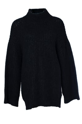 A.P.C., svart ribbad tröja med polotröja