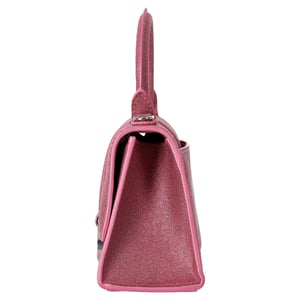 Balenciaga Hourglass XS Top Handle-väska i rosa glitter