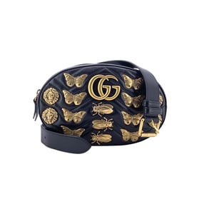 Gucci Leather Shoulder Bag GG Marmont