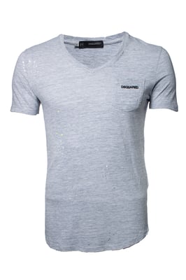Dsquared2, grå t-shirt med rutig design