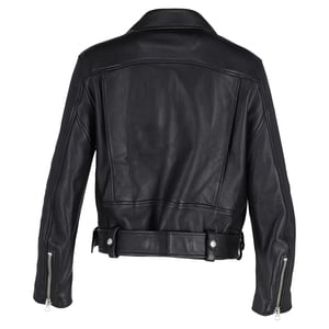 Acne Studios – Svart bikerjacka med dragkedja i läder