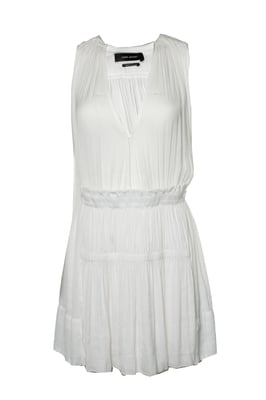 Isabel Marant, Witte transparante jurk met ruffles