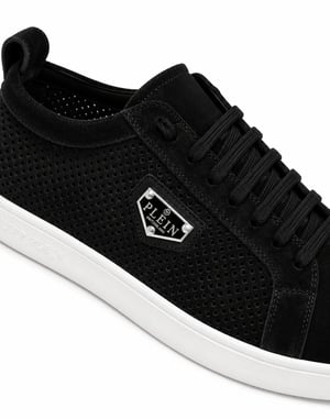 Perforated Suede Low-Top Sneakers