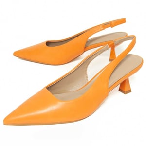 Montevita Oranje Hoge Hak Schoenen met Open Hak en Gesloten Neus