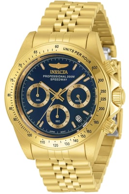 Invicta Speedway 30999 Herenhorloge - Quartz Uurwerk - Roestvrij Staal met Blauwe Wijzerplaat - 39 mm