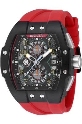 Invicta Racing 48338 Herenhorloge - Quartz Uurwerk - Roestvrij Staal met Zwarte Wijzerplaat - 47 mm