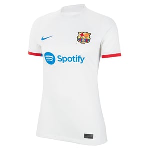 Nike FC Barcelona bortatröja för damer (Vit/Enfärgad röd)