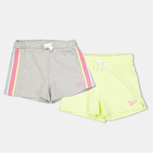 Girls Reebok Solid Bermuda Shorts 2 Pack in Lt Grey Heather