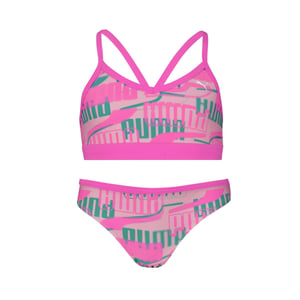 Girls Puma Printed Bikini Sets in Pink Combo