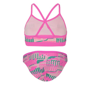 Girls Puma Printed Bikini Sets in Pink Combo