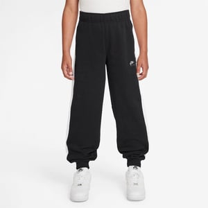 Nike Joggingbyxor i fleece med färgblock för barn (Svart/vit)