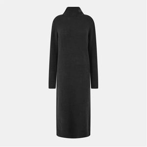 Pieces Gebreide coltrui-jurk voor dames (Zwart)