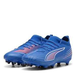Boys Puma 5 Match Juniors Firm Ground Football Boots in .Blue/White