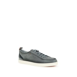 Santoni Grijze Kalfsleren Bos Taurus Lage Sneakers