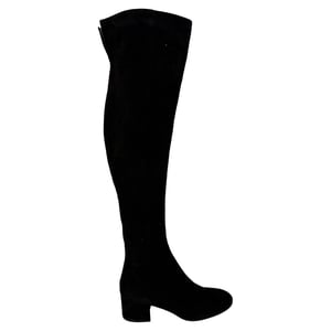 Gianvito Rossi Block-Heel Knee-High Boots in Black Suede