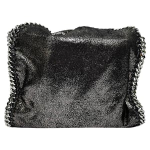 Stella McCartney Falabella Shoulder Bag in Black Metallic Faux Leather