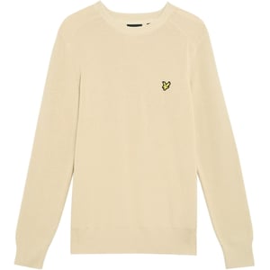 Men's Lyle And Scott Ribbed Crew Neck Raglan Sleeve Sweater in Grey Taupe