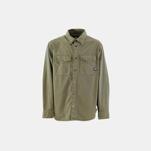 Boys G Star Marine Solid Patterned Shirt Collared Overshirt in Ensis Green