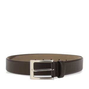 Accessories Boss Leather Pin Buckle Belt with Metal Logo in Black