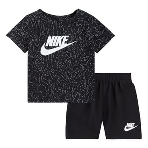 Boys Nike Large Genie Crew Neck Short Sleeve T-Shirt and Short Set in Black