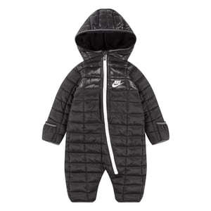 Boys Nike Hooded Neck Plaid Patterned Long Sleeve Snowsuit in Black