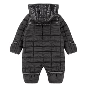Boys Nike Hooded Neck Plaid Patterned Long Sleeve Snowsuit in Black