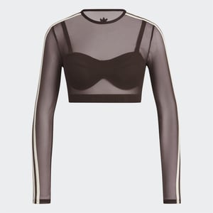 Women's adidas Originals Ivy Park Illusion Long Sleeve Swim Top in Brown