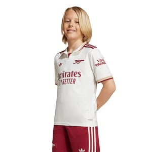 Boys adidas Arsenal Third Shirt 2025 2026 Juniors in White/Red