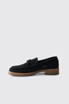 Faux Suede Weave Track Sole Loafer