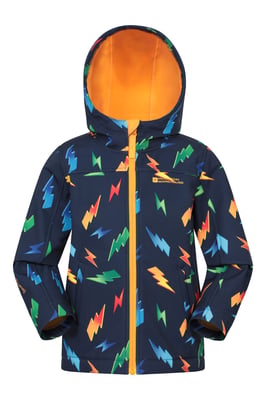 'Exodus' Kids Softshell Jacket with Two Side Pockets Fleece Lined Water Resistant Outdoors Coat Yellow