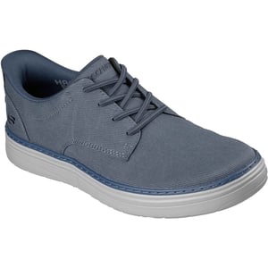 Skechers Hyland Justino Textiel Heren Marineblauwe Veterschoenen