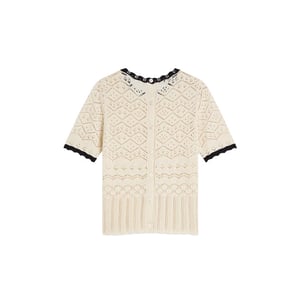 Summum 7s8006-70078 short sleeve sweater ajour kni