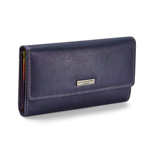 Women’s Genuine Leather Purse Multi Card RFID Wallet in Navy