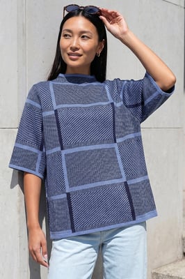 Check Short Sleeve Jumper