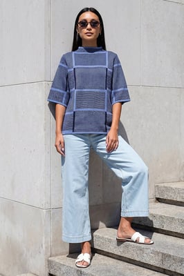 Check Short Sleeve Jumper