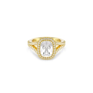 Swarovski 'Una Angelic Cushion' Dames Gouden Geplateerde Metalen Ring - Goud 5762630