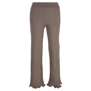 Acne Studios Ribbstickade Raka Byxor i Brun Viskos
