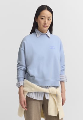 Bugatti Damen Sweatshirt van katoenmix met ronde hals