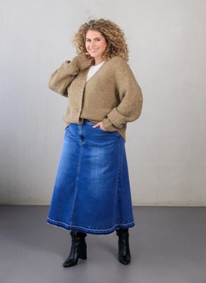 YEST CURVE Ginny Cardigans - Soft Taupe/Melange