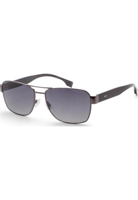 Hugo Boss Heren 60mm Zwarte Donkere Ruthenium Zonnebril BOSS1441OS-0ANS-WJ