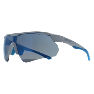 Relay Shield Unisex Shiny White and Blue Blue Revo Polarized Clearshot