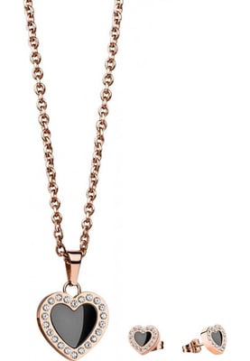 Bering Time 428-712-BLACK Ladies Necklace and Earrings Gift Set