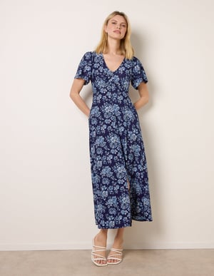 Floral Button Through Midi Dress