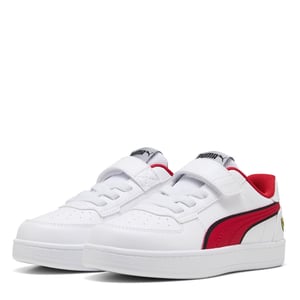 Boys Puma Kids Ferrari Caven 2.0 Low Top Trainers in White-Rosso C