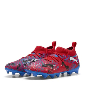 Boys Puma 8 Match Artificial Ground Football Boots Juniors in Red/Blue
