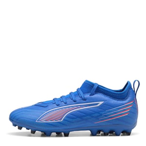 Boys Puma Kids Ultra 6 Match Mg Firm Ground Football Boots in ltrBl-Wht-GlwRd