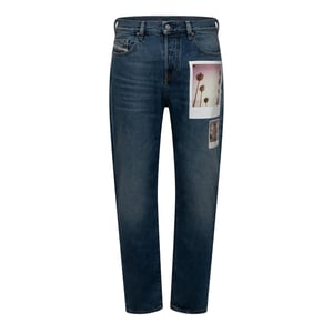 Men's Diesel D Viker Straight Leg Jeans in Blue Denim