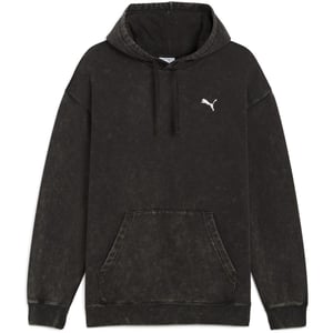 Men's Puma Elevated Relaxed Wash Overhead Hoodie in Black